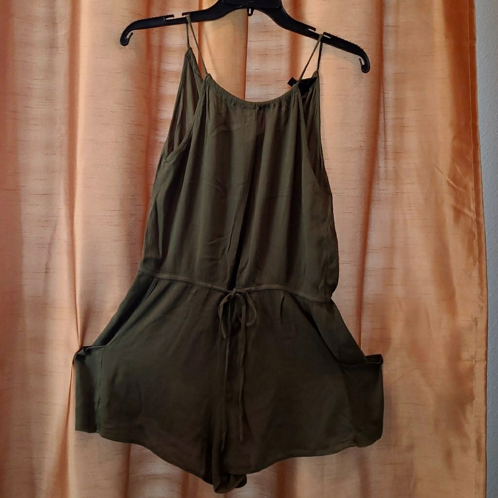 Army green romper